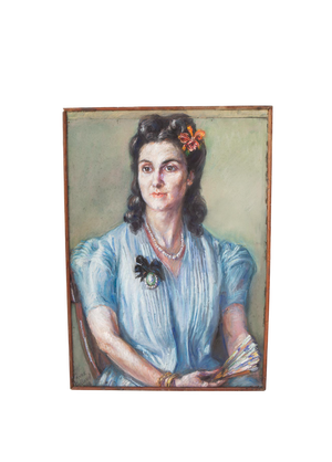 Fanny Billaud, Portrait of a Woman, 1948, Pastel Drawing