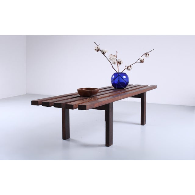 1960s Small Wenge Slatted Bench by Martin Visser for T Spectrum, 1960s For Sale - Image 5 of 18
