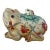 Large Scale Hand Painted Ceramic Frog Box With Smaller Frog Lid For Sale
