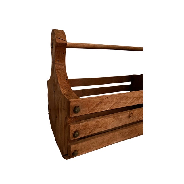 Late 20th Century Handmade Wood Carrying Crate For Sale - Image 4 of 6