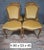 Set of four antique louis xv style chairs, in carved and molded wood, upholstered in golden yellow fabric. the chairs...