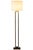 Contemporary Italian Mira Floor Lamp in Burnished Metal with Fabric Shade For Sale - Image 3 of 5