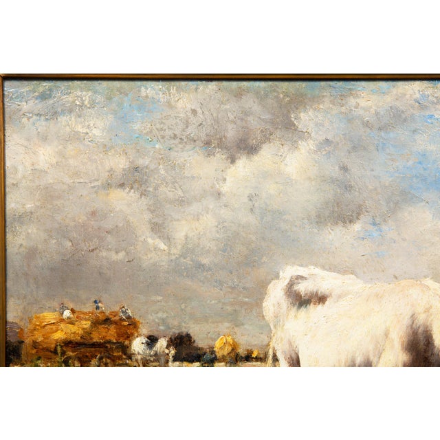 French French Barbizon Antique Pastoral Landscape Painting by Marie Dieterle For Sale - Image 3 of 18