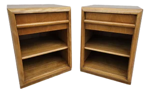 Mid-Century Modern Walnut Robsjohn-Widdicomb Style Nightstands
