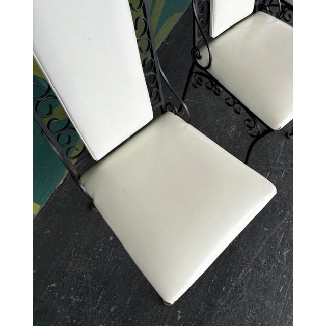 Mid-Century Modern Mid Century Wrought Iron Dining Chairs Attr. To Arthur Umanoff For Sale - Image 3 of 12