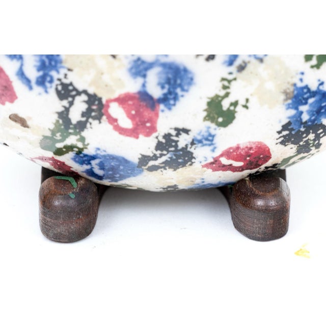 Blue Antique Early 19th Century English Pearlware Character Flask in the Form of a Man or Clown Wearing Spatterware Clothes For Sale - Image 8 of 12