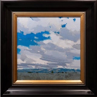 Expanse Remembered Study by Michael Magrin | Oil on Mounted Linen Landscape With Layered Clouds For Sale