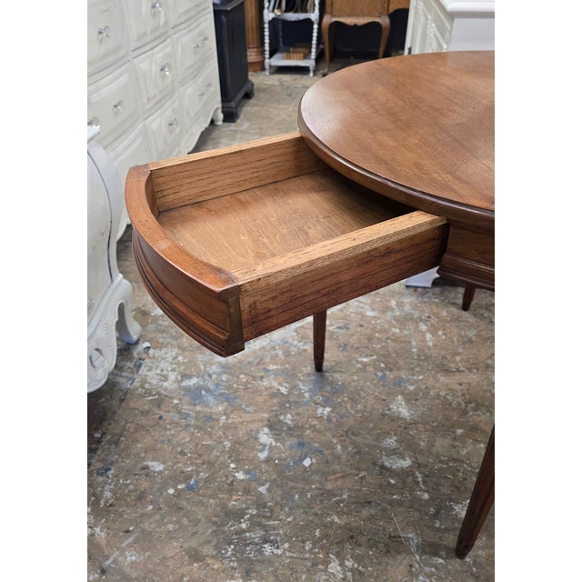 Vintage Round Side Table Tapered Legs For Sale - Image 10 of 11