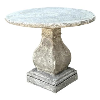 Vintage Cement Pedestal Table For Sale
