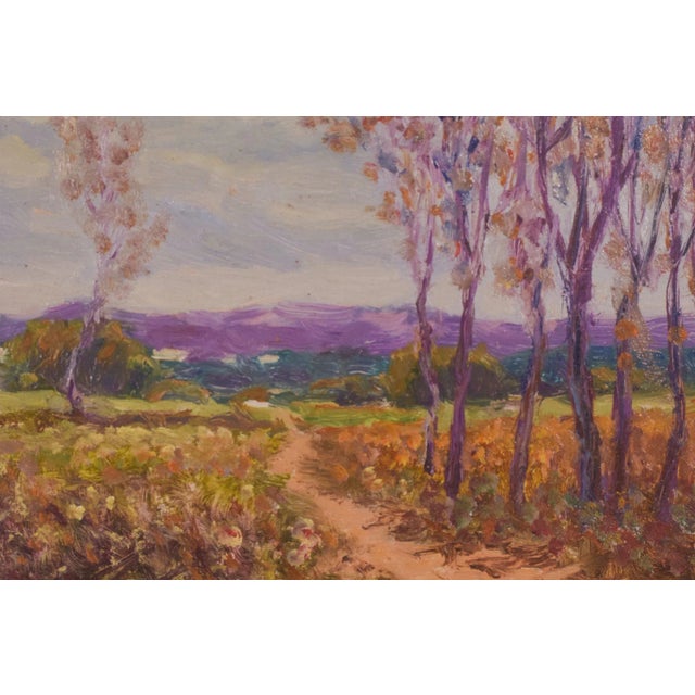 Impressionist Landscape, Mid-20th Century, Oil on Board For Sale - Image 3 of 8