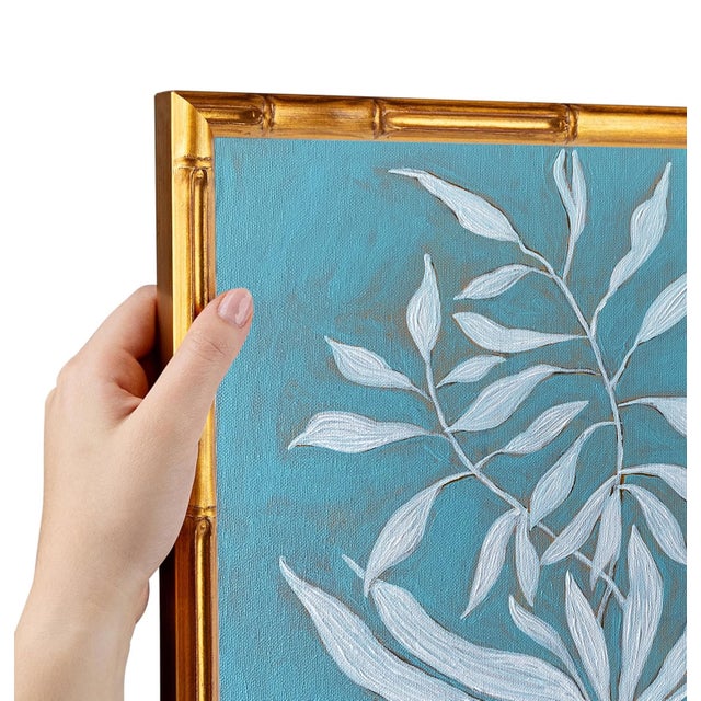 Original Framed Acrylic Botanical Painting, Organic Boho Art Floral Wall by Tatiana Duperault For Sale In West Palm - Image 6 of 6