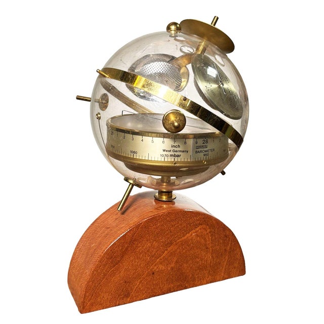 Mid-Century Modern Mid Century West Germany Sputnik Weather Station Barometer by BGM Huger For Sale - Image 3 of 5