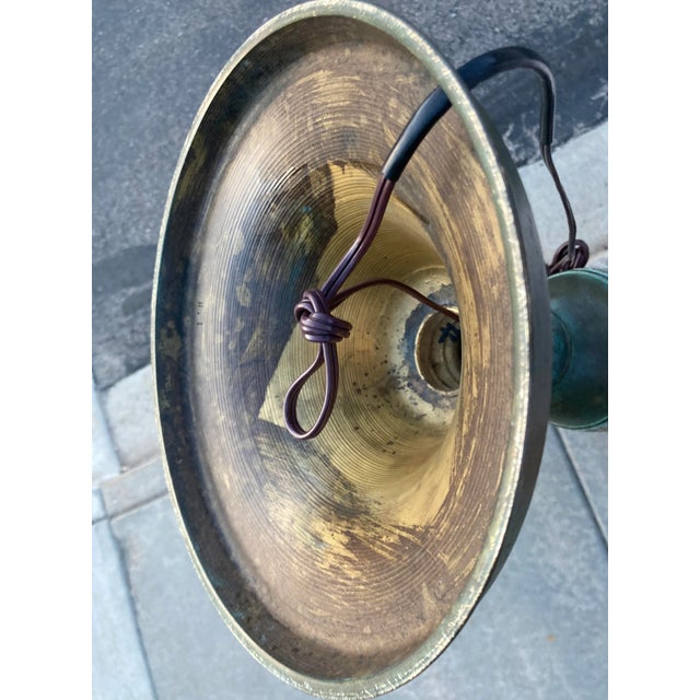 Japanese Floor Lamp in Verdigris Bronze For Sale - Image 10 of 13