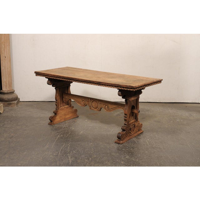 Stunning 18th C. Italian Trestle Table For Sale - Image 10 of 11