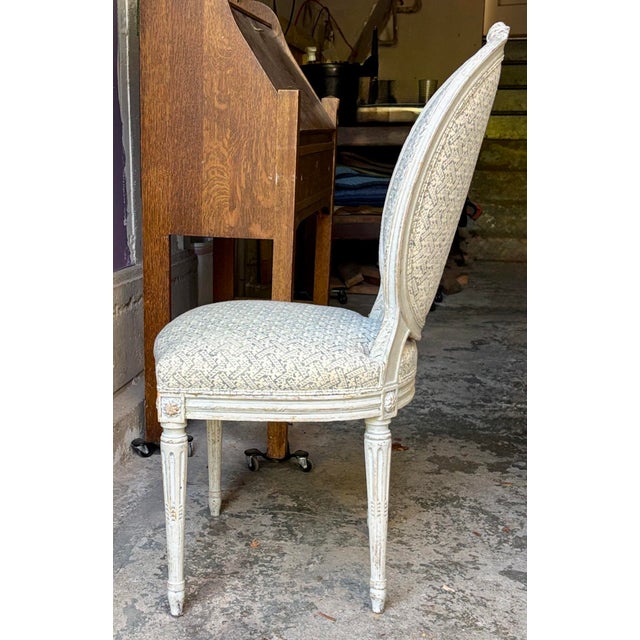Off-white Late 19th Century French Chairs With Rose Tarlow Fabric For Sale - Image 8 of 12