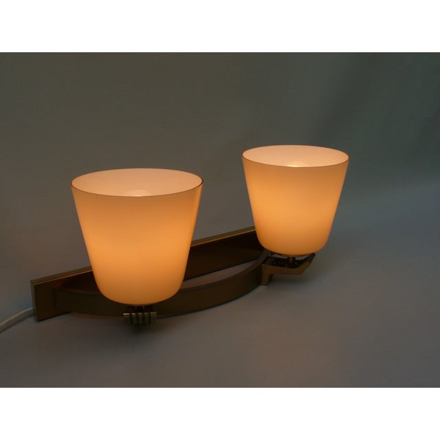 Beige Large Art Deco Wall Lamp in Brass, 1930s For Sale - Image 8 of 18