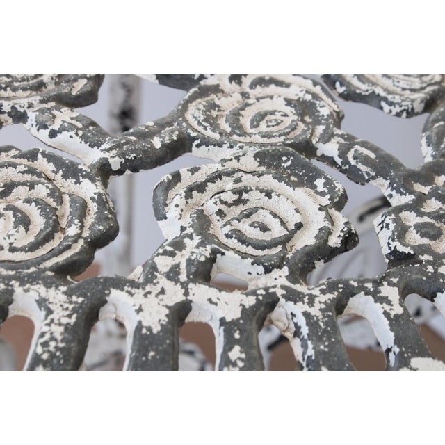 Metal Petite French Bistro Outdoor Table/Distressed White For Sale - Image 7 of 8