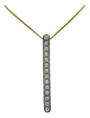 Vintage Old Cut Round Diamond Pendant in Platinum