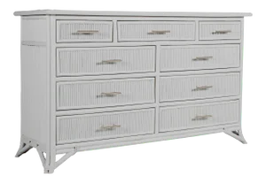 Aruba Nine-Drawer Dresser - Light Gray