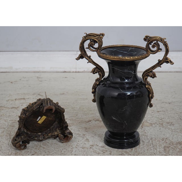 Maitland Smith Gracie Marble & Bronze Vase For Sale - Image 11 of 12