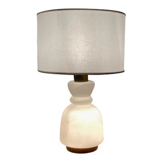 1950s Stilnovo Cased Glass and Brass Table Lamp For Sale