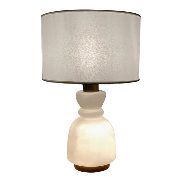 1950s Stilnovo Cased Glass and Brass Table Lamp For Sale