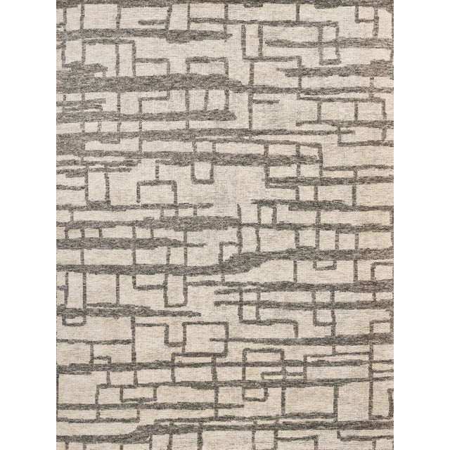 Wood Exquisite Rugs Aldridge Hand-Knotted New Zealand Wool & Bamboo Silk Silver/Gray Rug-9'X12' For Sale - Image 7 of 7