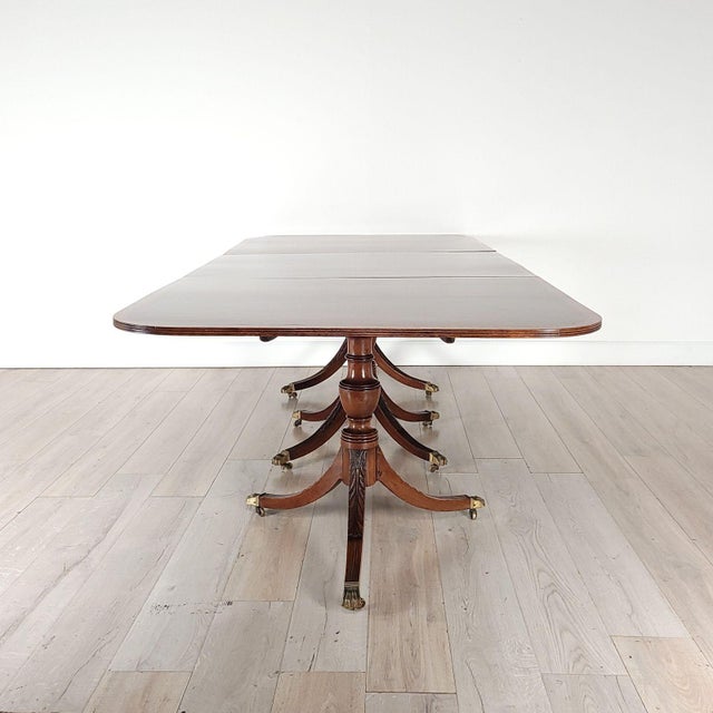 Large English Dining Table, Mahogany With Satinwood, 19th Century and Later For Sale - Image 11 of 12