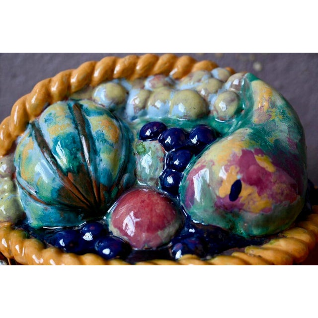 Large Art Deco Fruit Basket in Ceramic, 1920s For Sale - Image 9 of 16