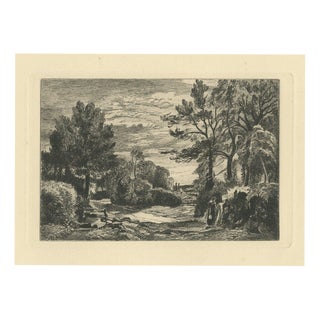 After John Constable, Wooded Lane with Figures, 1875, Etching For Sale