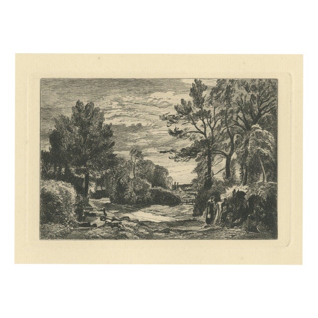 After John Constable, Wooded Lane with Figures, 1875, Etching For Sale