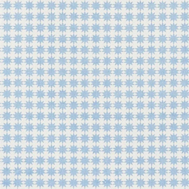 Abstract Schumacher X Studio Bon Stella Fabric in Chambray For Sale - Image 3 of 3