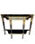Hollywood Regency Vintage French Empire Regency Gold Gilt Ebonized Demi Lune Console Table For Sale - Image 3 of 15