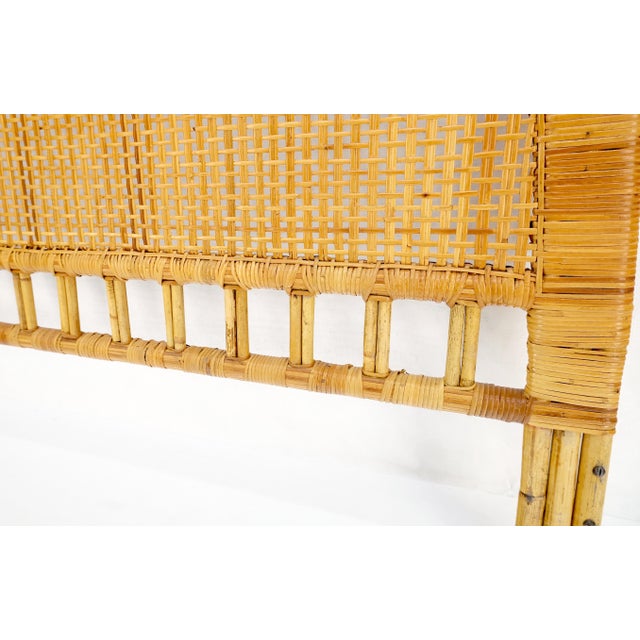 Mid-Century Modern Rounded Shape Rattan Cane Headboard Bed For Sale - Image 11 of 11