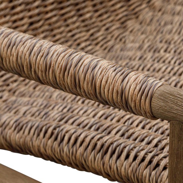 Wood Sumba Golden Flax Outdoor Lounge Chair For Sale - Image 7 of 8