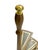 Mid 20th Century Vintage English Wood Library Spiral Step Ladder With Green Tooled Leather Tread Insets For Sale - Image 5 of 18
