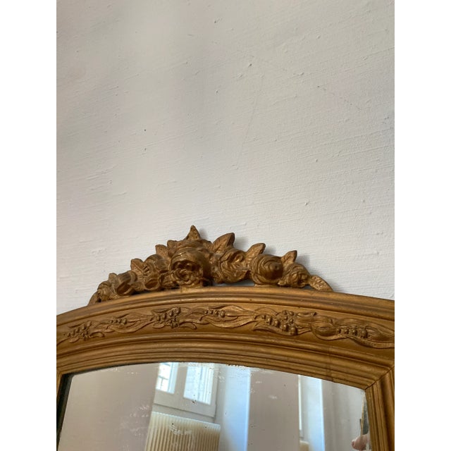 Napoleon III Stuccoed and Gilded Wood Mirror, 1800s For Sale - Image 4 of 7
