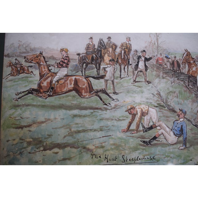 Late 19th Century The Hunt Steeplechase Watercolour by Finch Mason For Sale - Image 5 of 6