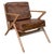 New Bentwood Armchair With Wood Seat and Back and Brown Skin Cushions For Sale
