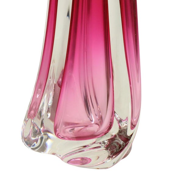Pink Purple Pink Swirl Crystal Table Lamp from Val Saint Lambert, 1960s For Sale - Image 8 of 15