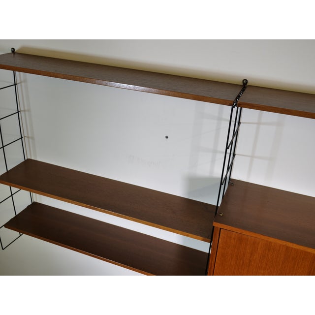 1960s Mid-Century Modern Modular String Shelving Unit in Teak with Secretary Desk, 1960s For Sale - Image 5 of 9