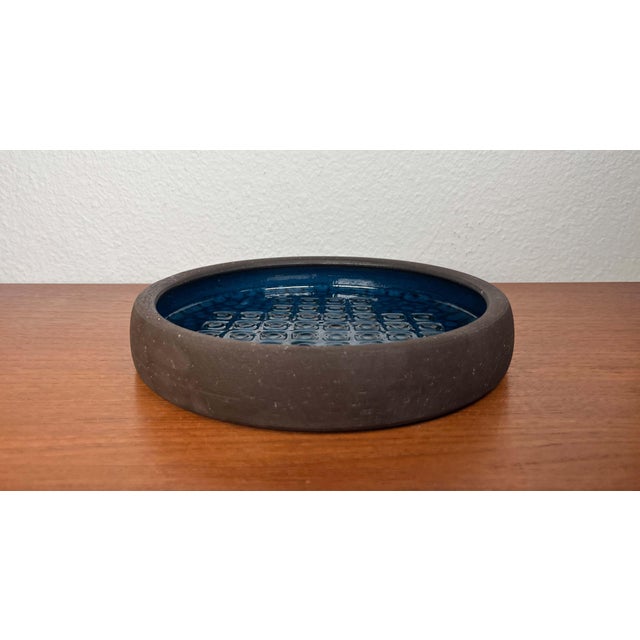 Mid-Century Modern Large Mid-Century Modern Blue Danish Studio Pottery Bowl by Mogens Nielsen for Nysted Keramik, 1960s For Sale - Image 3 of 18