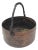 Antique Hammered Copper Hearth Cauldron With Wrought Iron Bail 12" For Sale