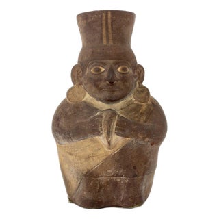 Moche Shaman Figure Pottery Vessel For Sale