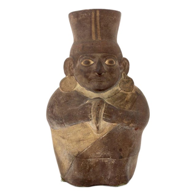 Moche Shaman Figure Pottery Vessel For Sale