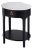 Ellen 18.25 in. W Oval Marble and Wood 1 Drawer Nightstand, Black For Sale