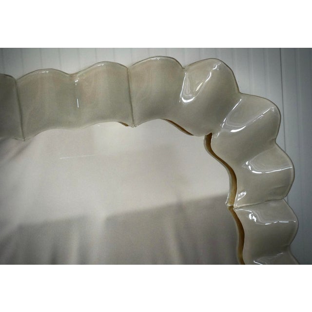 Italian Cream Murano Art Glass and Brass Console Mirror, 2000s For Sale - Image 7 of 10