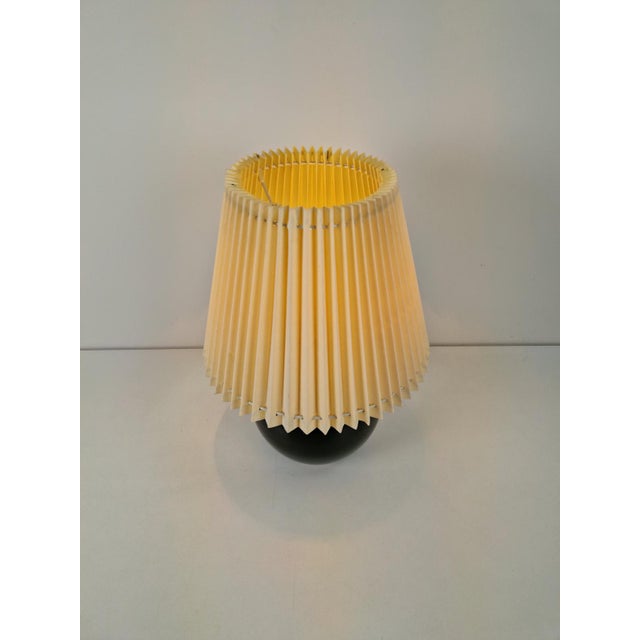 Black Opaline Glass Spherical Table Lamp in the style of Jacques Adnet, 1950s For Sale - Image 6 of 10