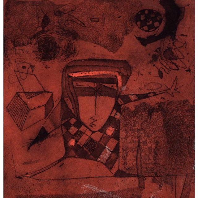 Cubism "Juggler on a Tightrope" Etching in Ink on Paper by Richard H. Swift Jr. For Sale - Image 3 of 6