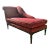Antique Chaise Longue With Garment-Colored Fabric Upholstery For Sale